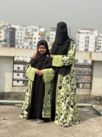 Elegant Olive Green  Floral Printed Dubai Cherry Abaya – Customizable 4 Piece Full Set - Image 6