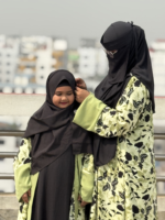 Elegant Olive Green  Floral Printed Dubai Cherry Abaya – Customizable 4 Piece Full Set - Image 7