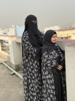 Elegant Black Premium Floral Printed Dubai Cherry Abaya – Customizable 4 Piece Full Set - Image 6
